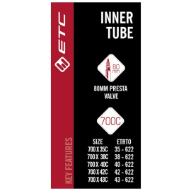 Inner Tube 700 x 35-45c Presta Valve 80mm