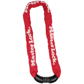 MASTER LOCK 8MM X 900MM CHAIN LOCK   INTEGRATED 4 DIGIT RESETTABLE COMBINATION LOCK    RED: RED 900MM